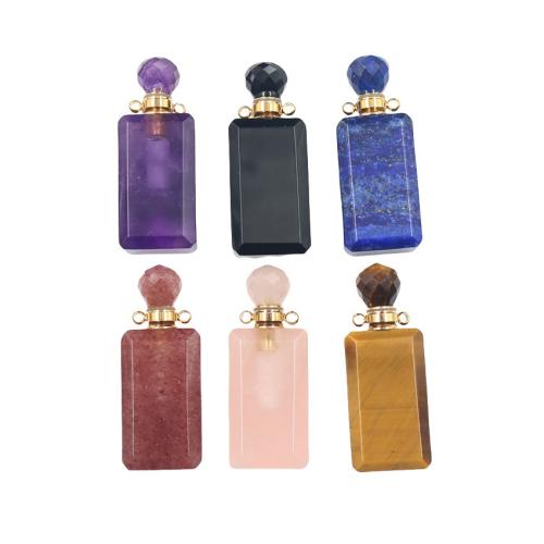 Natural Stone Perfume Bottle Pendant, Rectangle, DIY & different materials for choice, more colors for choice, nickel, lead & cadmium free, 44x17mm, Sold By PC