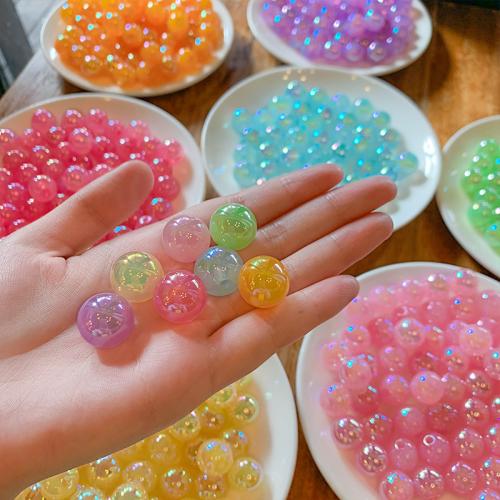 Acrylic Jewelry Beads, Round, DIY, more colors for choice, 15mm, 10PCs/Bag, Sold By Bag