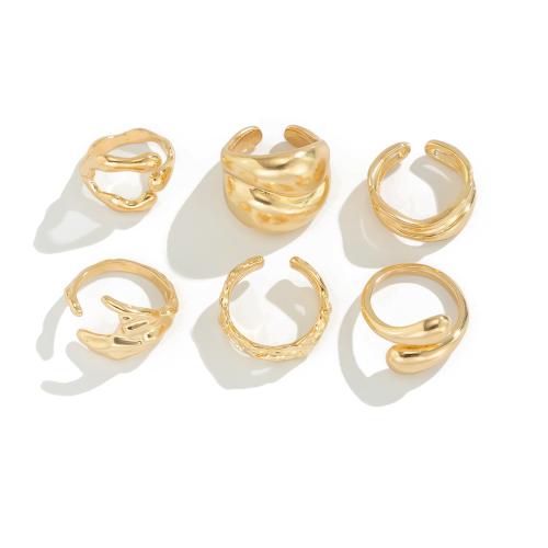 Tibetan Style Finger Ring, plated, 6 pieces & fashion jewelry, more colors for choice, nickel, lead & cadmium free, Sold By Set