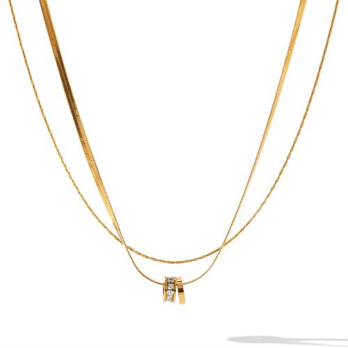 Stainless Steel Jewelry Necklace, 304 Stainless Steel, with 6cm extender chain, gold color plated, fashion jewelry, golden, Length:39 cm, Sold By PC