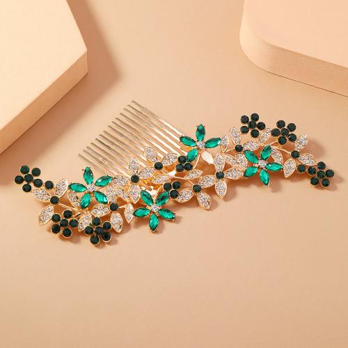 Decorative Hair Combs, Tibetan Style, gold color plated, fashion jewelry & with rhinestone, golden, nickel, lead & cadmium free, Sold By PC