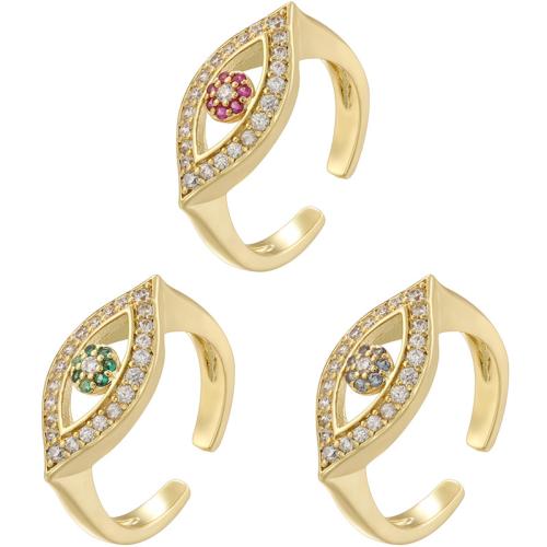 Cubique anneau en laiton Circonia Micro Pave, Placage de couleur d'or, pavé de micro zircon & pour femme & creux, plus de couleurs à choisir, Vendu par PC