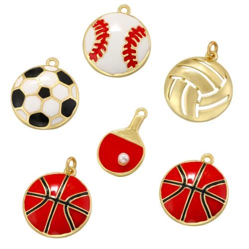 Brass Jewelry Pendants, gold color plated, DIY & different styles for choice & enamel, Sold By PC