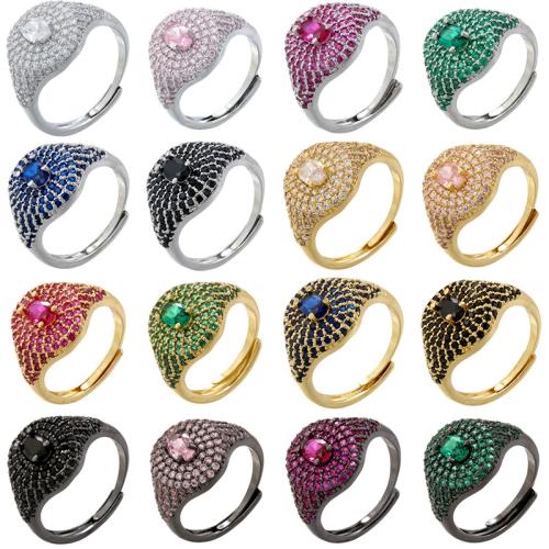 Cubic Zirconia Micro Pave Brass Ring, plated, fashion jewelry & micro pave cubic zirconia & for woman, more colors for choice, Sold By PC