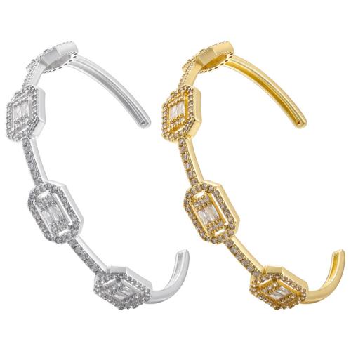 Bracelet cubique en laiton zircon pavent, bijoux de mode & pavé de micro zircon & pour femme, plus de couleurs à choisir, Vendu par PC