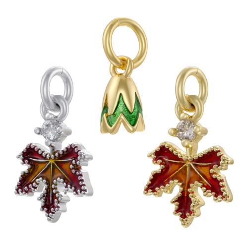 Brass Jewelry Pendants, Leaf, DIY & different styles for choice & enamel, more colors for choice, Sold By PC