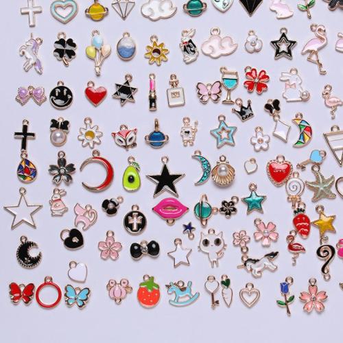 Tibetan Style Enamel Pendants, plated, random style & DIY, 100PCs/Bag, Sold By Bag