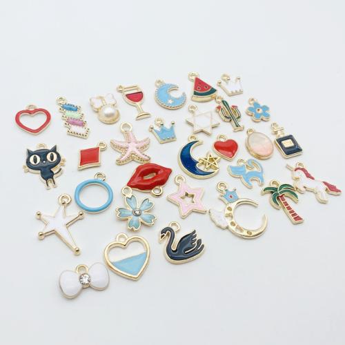 Tibetan Style Enamel Pendants, plated, random style & DIY, 30PCs/Bag, Sold By Bag