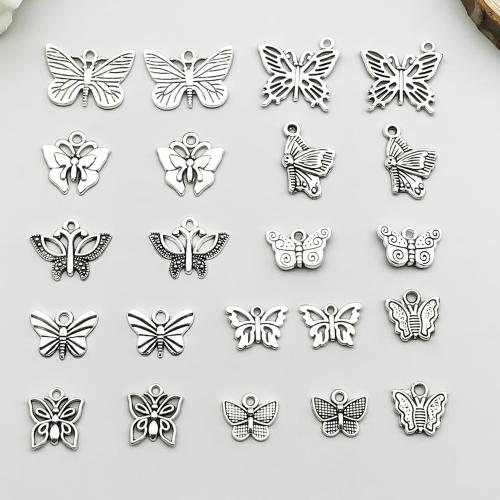 Tibetan Style Animal Pendants, Butterfly, plated, DIY & different styles for choice, more colors for choice, 100PCs/Bag, Sold By Bag