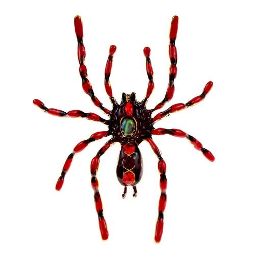 Tibetan Style Brooch, Spider, plated, Unisex & enamel & with rhinestone, more colors for choice, 90x75x10mm, Sold By PC