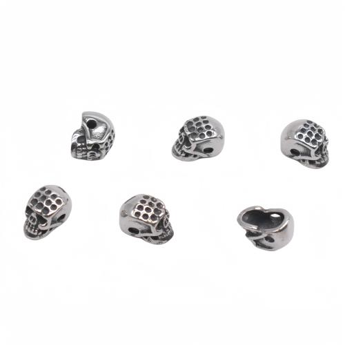 Stainless Steel Beads, 304 Stainless Steel, Skull, DIY & different size for choice, more colors for choice, Approx 100PCs/Bag, Sold By Bag