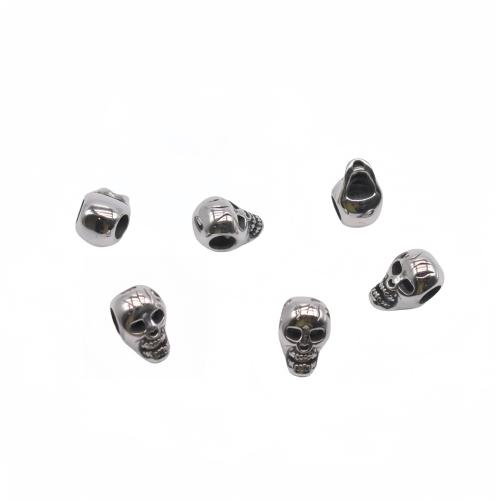 Stainless Steel Beads, 304 Stainless Steel, Skull, DIY & different size for choice, more colors for choice, Approx 100PCs/Bag, Sold By Bag