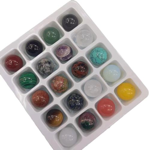 Fashion Decoration, Gemstone, Round, for home and office, mixed colors, 20mm, 20PCs/Box, Sold By Box