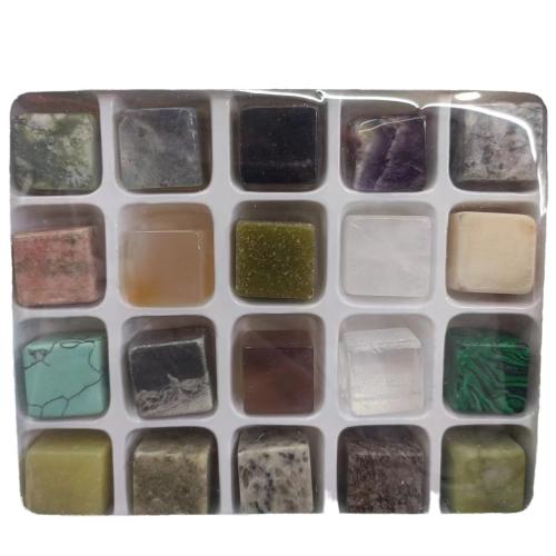 Fashion Decoration, Gemstone, Cube, for home and office, mixed colors, 18x18mm, 20PCs/Box, Sold By Box