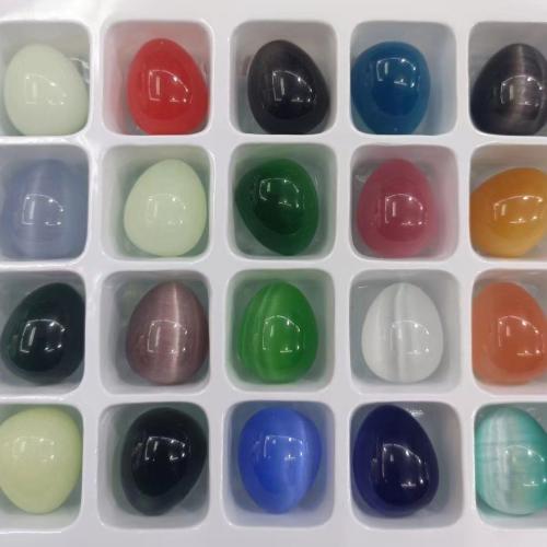 Fashion Decoration, Cats Eye, egg, for home and office, mixed colors, 18x22mm, 20PCs/Box, Sold By Box