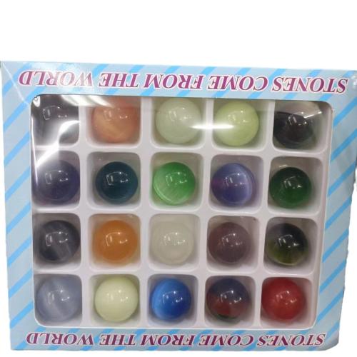 Fashion Decoration, Cats Eye, Round, for home and office, mixed colors, 18.50mm, 20PCs/Box, Sold By Box