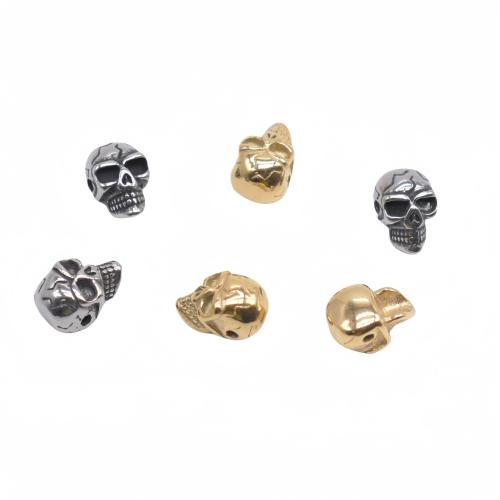 Stainless Steel Beads, 304 Stainless Steel, Skull, Vacuum Ion Plating, DIY & different size for choice, more colors for choice, Approx 100PCs/Bag, Sold By Bag