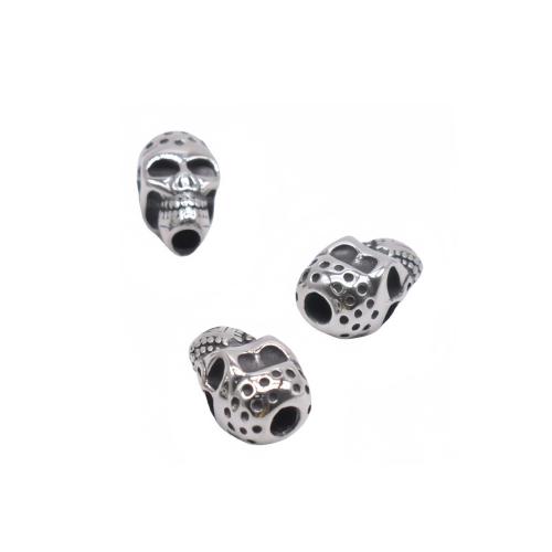 Stainless Steel Beads, 304 Stainless Steel, Skull, DIY & different size for choice, more colors for choice, Approx 100PCs/Bag, Sold By Bag