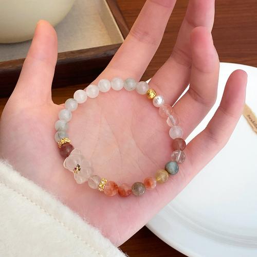 Gemstone Bracelets, fashion jewelry, mixed colors, The bracelet circumference is about 17cm, Sold By PC