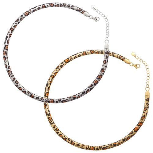 Collier de bijoux en acier inoxydable, Acier inoxydable 304, avec 50mm chaînes de rallonge, Placage, bijoux de mode & pour femme, plus de couleurs à choisir, Longueur:410 mm, Vendu par PC