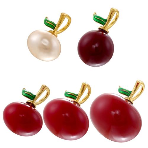 Messing Schmuck Anhänger, ObstFrucht, goldfarben plattiert, DIY & verschiedene Stile für Wahl & Emaille, verkauft von PC