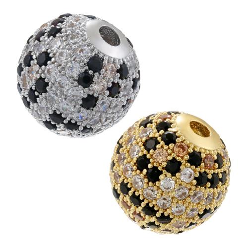 Cubic Zirconia Micro Pave Brass Beads, plated, DIY & micro pave cubic zirconia, more colors for choice, Sold By PC