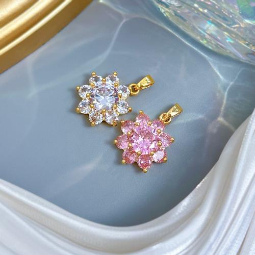 Cubic Zirconia Brass Pendants, real gold plated, DIY & different styles for choice & micro pave cubic zirconia, Sold By PC