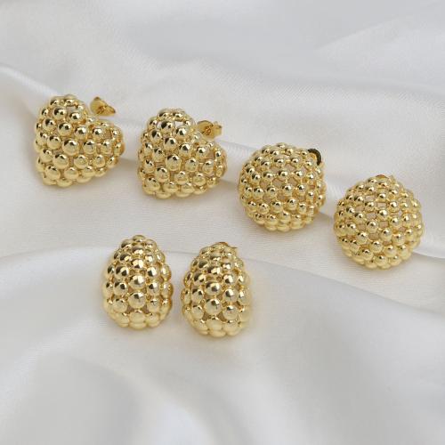 Brass Stud Earring, 18K gold plated, different styles for choice & for woman & hollow, Sold By Pair