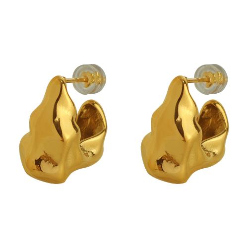 Stainless Steel Stud Earrings, 304 Stainless Steel, 18K gold plated, fashion jewelry & for woman, Sold By Pair