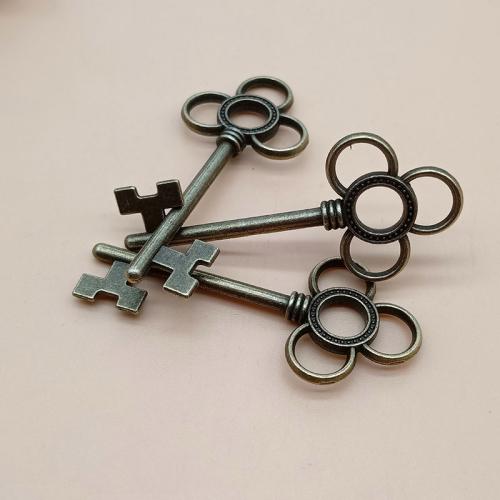 Tibetan Style Key Pendants, plated, DIY, more colors for choice, 100PCs/Bag, Sold By Bag