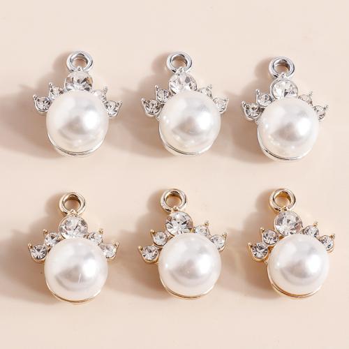 Tibetan Style Rhinestone Pendants, with Plastic Pearl, plated, DIY & with rhinestone, more colors for choice, 10PCs/Bag, Sold By Bag