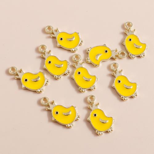 Tibetan Style Enamel Pendants, Chicken, plated, DIY, 10PCs/Bag, Sold By Bag