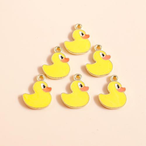 Tibetan Style Enamel Pendants, Duck, plated, DIY, 10PCs/Bag, Sold By Bag