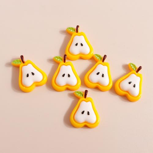 Mobile Phone DIY Decoration, Plastic, with Resin, Pear, plated, 10PCs/Bag, Sold By Bag