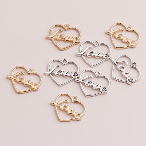 Tibetan Style Heart Pendants, plated, DIY, more colors for choice, 20PCs/Bag, Sold By Bag