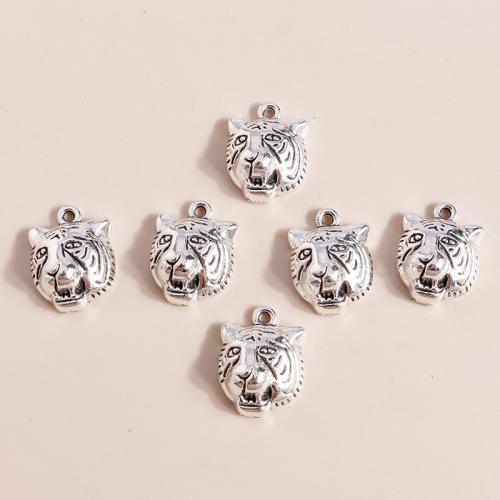 Tibetan Style Animal Pendants, Tiger, plated, DIY, 20PCs/Bag, Sold By Bag