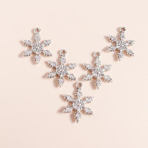 Tibetan Style Pendants, Snowflake, plated, DIY, 20PCs/Bag, Sold By Bag