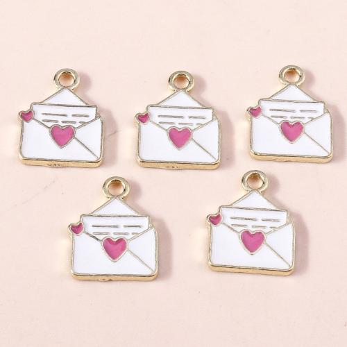 Tibetan Style Enamel Pendants, Envelope, plated, DIY, 10PCs/Bag, Sold By Bag