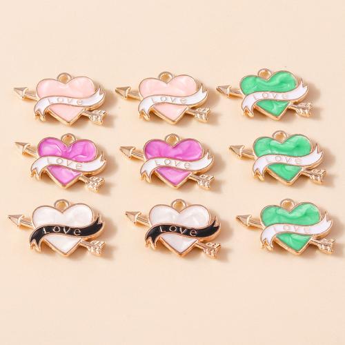 Tibetan Style Enamel Pendants, Heart, plated, DIY, more colors for choice, 10PCs/Bag, Sold By Bag