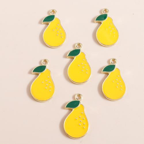 Tibetan Style Enamel Pendants, Pear, plated, DIY, 10PCs/Bag, Sold By Bag