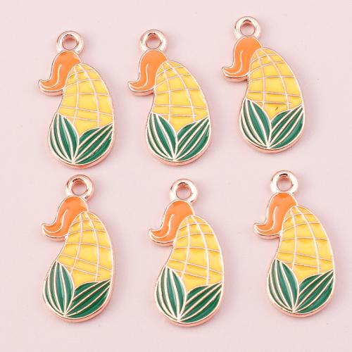 Tibetan Style Enamel Pendants, Corn, plated, DIY, 10PCs/Bag, Sold By Bag