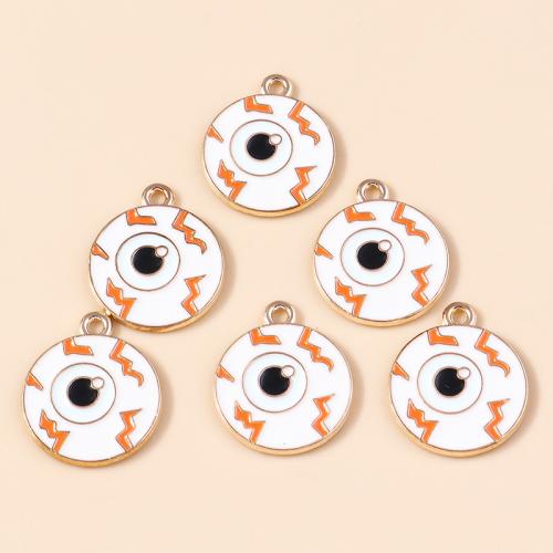 Tibetan Style Enamel Pendants, Evil Eye, plated, DIY & evil eye pattern, 10PCs/Bag, Sold By Bag