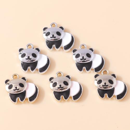 Tibetan Style Enamel Pendants, Panda, plated, DIY, more colors for choice, 10PCs/Bag, Sold By Bag