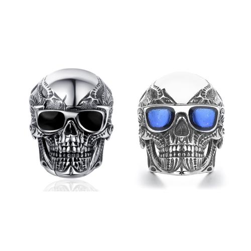 Titanium Steel Finger Ring, Skull, vintage & different size for choice & for man, more colors for choice, US Ring Size:7-14, Sold By PC