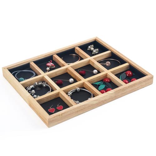 Fashion Jewelry Display, Wood, with PU Leather & Velveteen, Rectangle, 12 cells, more colors for choice, 300x250x25mm, Sold By PC