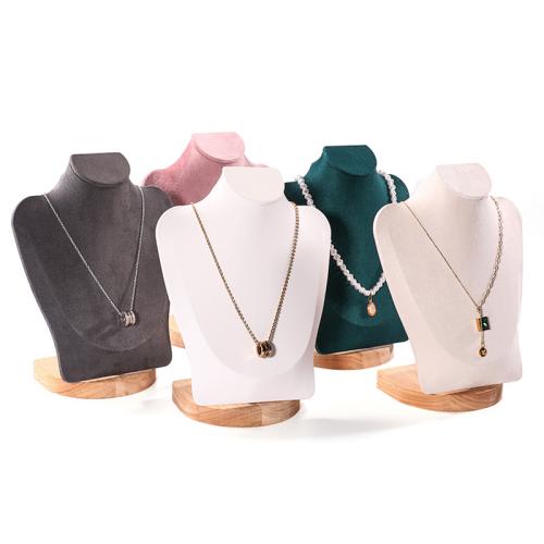 Velvet Necklace Display, Wood, with PU Leather & Velveteen, more colors for choice, 175x100x230mm, Sold By PC