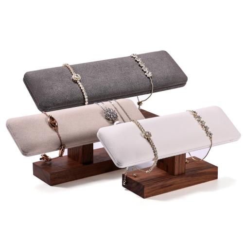 Velveteen Bracelet Display, Wood, with PU Leather & Velveteen, more colors for choice, 200x60x80mm, Sold By PC