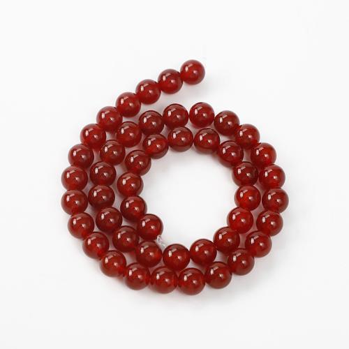 Natural Red Agate Beads, Round, DIY & different size for choice, red, Sold By Strand