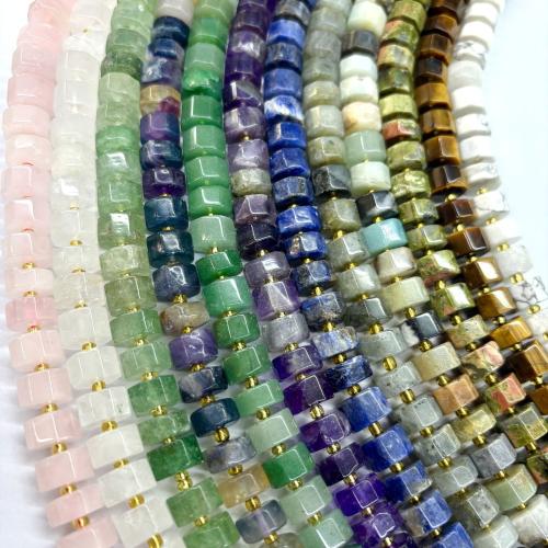 Gemstone Jewelry Beads, Natural Stone, Flat Round, DIY & different size for choice, more colors for choice, 6x10mm, Approx 49PCs/Strand, Sold By Strand