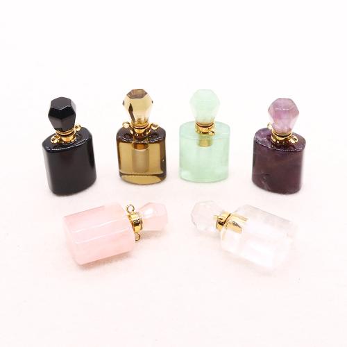 Natural Stone Perfume Bottle Pendant, DIY & different materials for choice, more colors for choice, Sizeuff1a20-35mm, Sold By PC